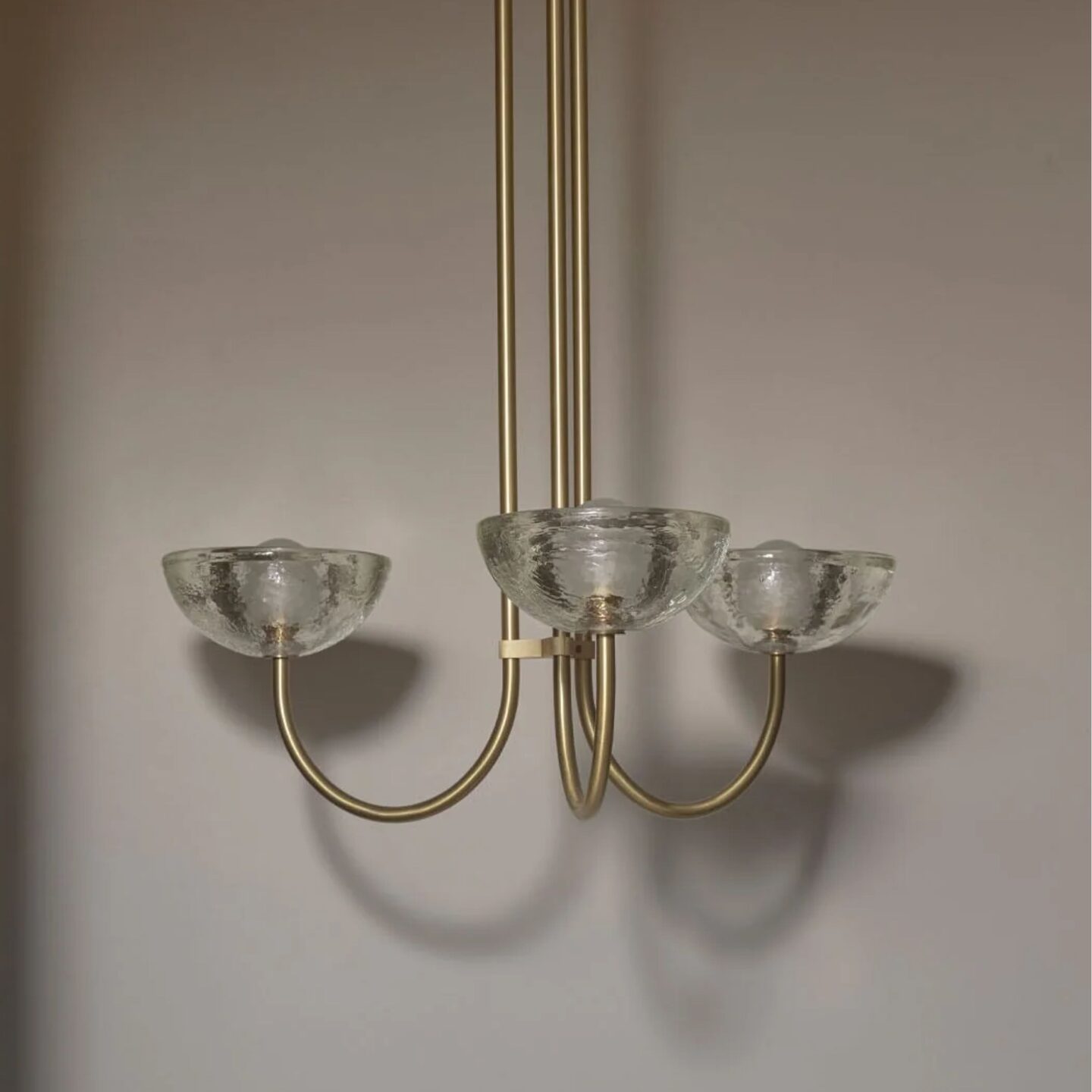 Aurelia Chandelier, Triple Pendant Large Glass, Brass